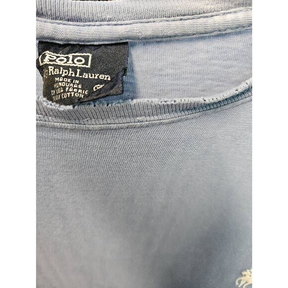 Polo By Ralph Lauren Vintage 90's Perwinkle Blue Long Sleeve Shirt Mens size XL - Picture 6 of 9